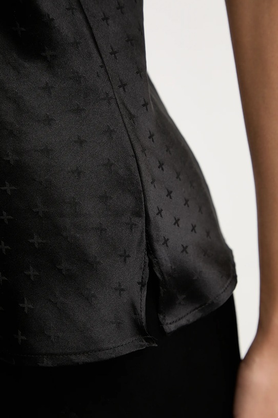 Îmbrăcăminte Chantelle top de pijama de mătase XPLICIT C01VI5 negru