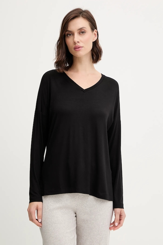 Піжамний лонгслів Chantelle LORAINE трикотаж чорний FNALJ0