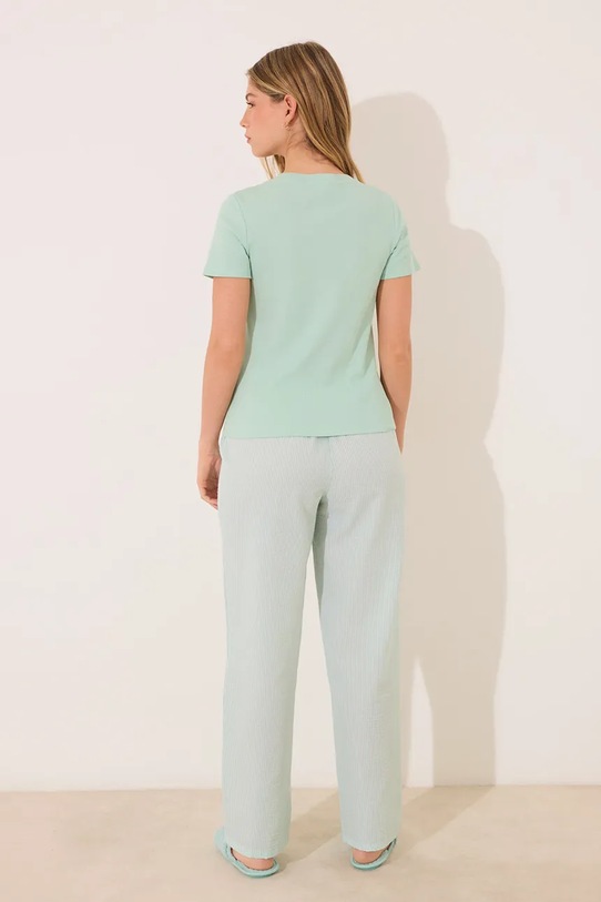 women'secret piżama bawełniana 3599209 zielony