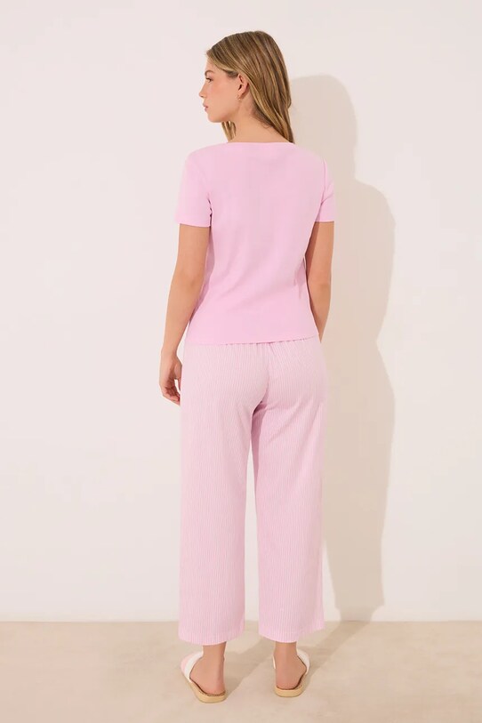 women'secret piżama bawełniana 3599221 różowy