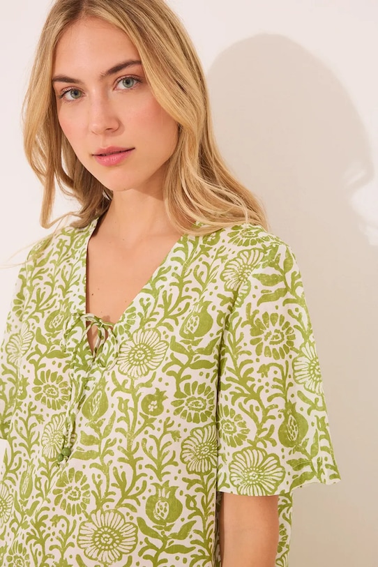 Îmbrăcăminte women'secret cămașă de noapte din bumbac 4369327 verde