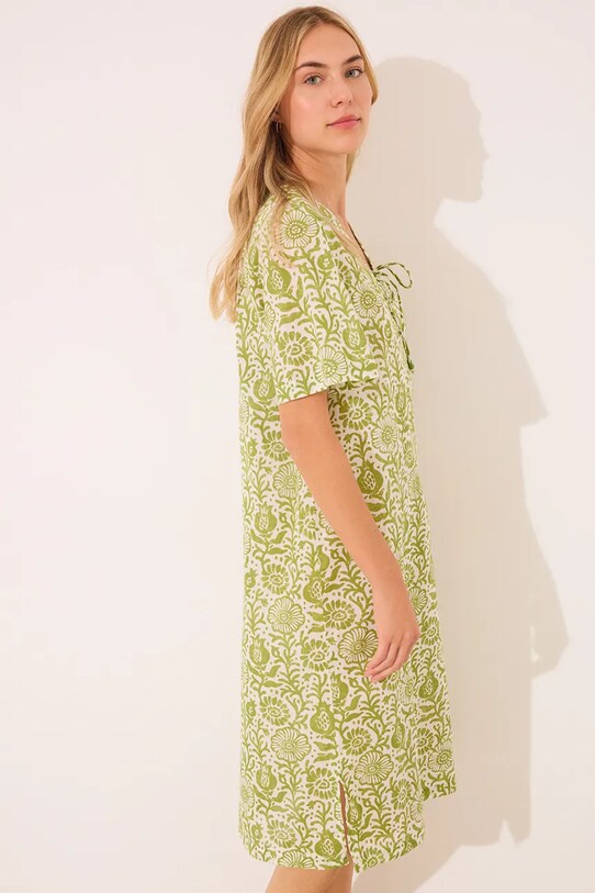 women'secret cămașă de noapte din bumbac verde 4369327