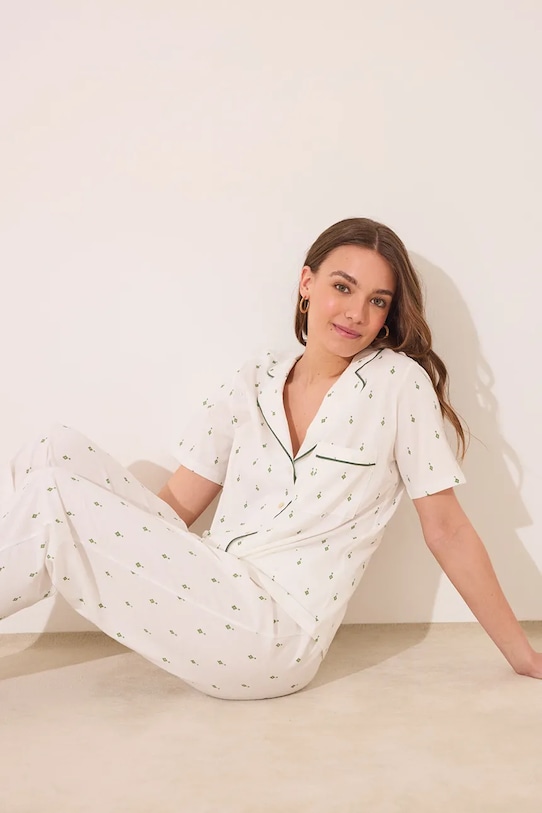 women'secret set de pijama din bumbac 3599200 alb