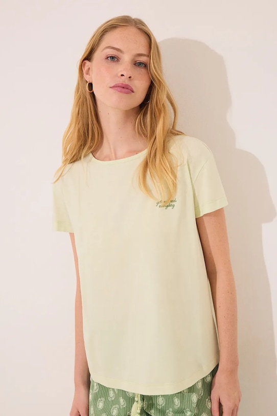 women'secret set de pijama de bumbac 3599211 verde AW25