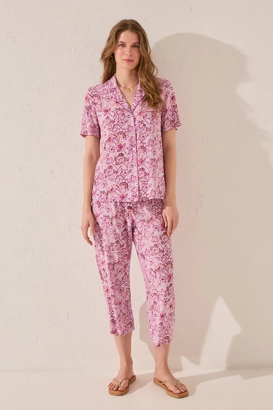 Pyžamo women'secret látka ružová 4859418