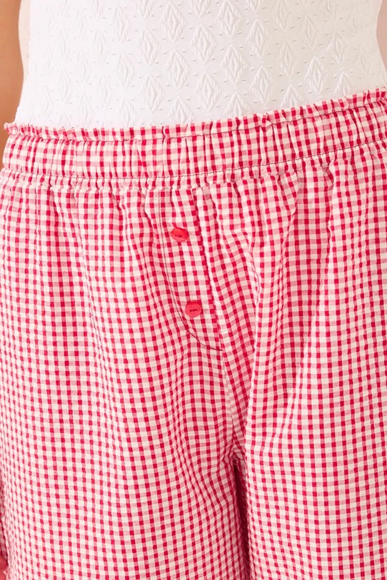 Odzież women'secret spodnie piżamowe bawełniane 3709664 czerwony