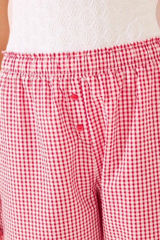 Odzież women'secret spodnie piżamowe bawełniane 3709664 bordowy