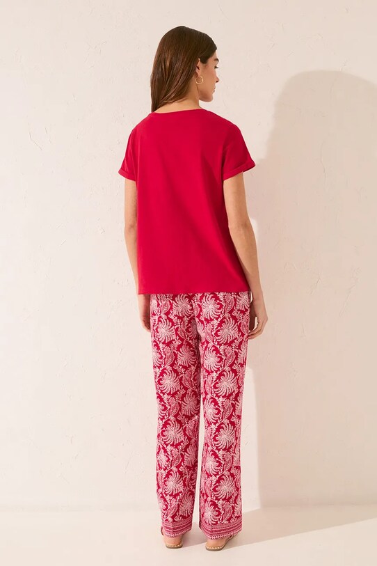women'secret spodnie piżamowe 3709677 bordowy