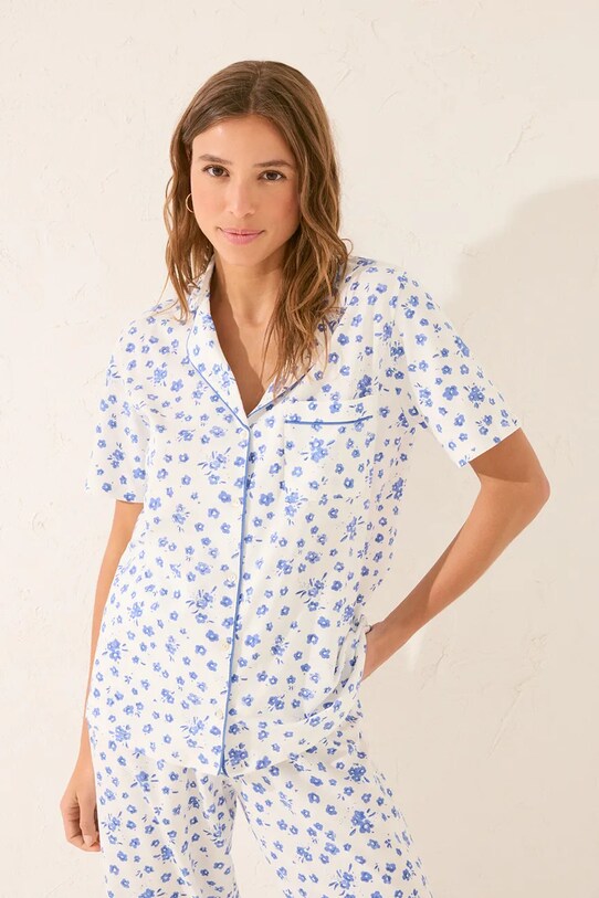 women'secret piżama bawełniana wzorzyste biały 3139889