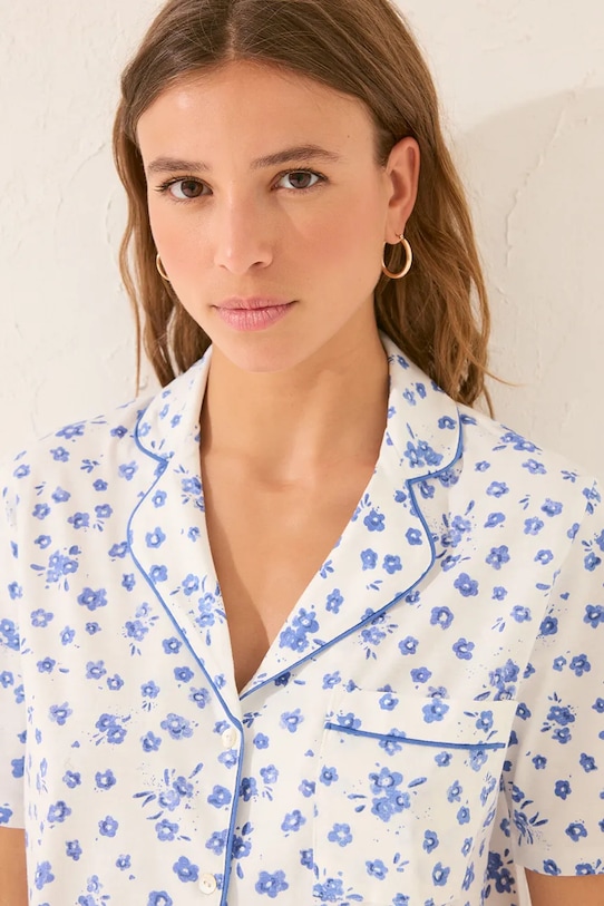 women'secret set de pijama de bumbac 3139889 alb AW25