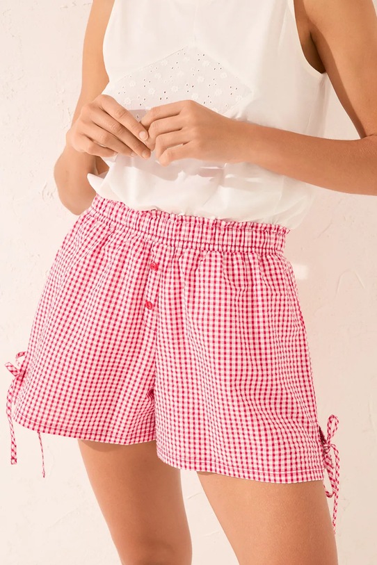 Îmbrăcăminte women'secret pantaloni scurți de pijama din bumbac 3709663 burgundia