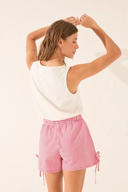 women'secret pantaloni scurți de pijama din bumbac 3709663 burgundia
