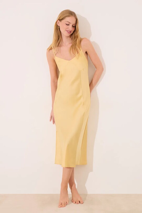women'secret koszula nocna tkanina żółty 3419159