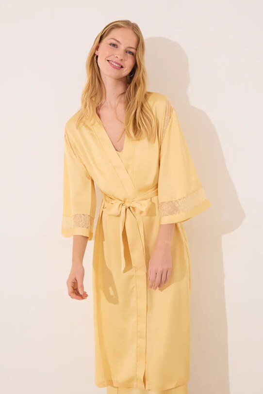 women'secret szlafrok tkanina żółty 2539004