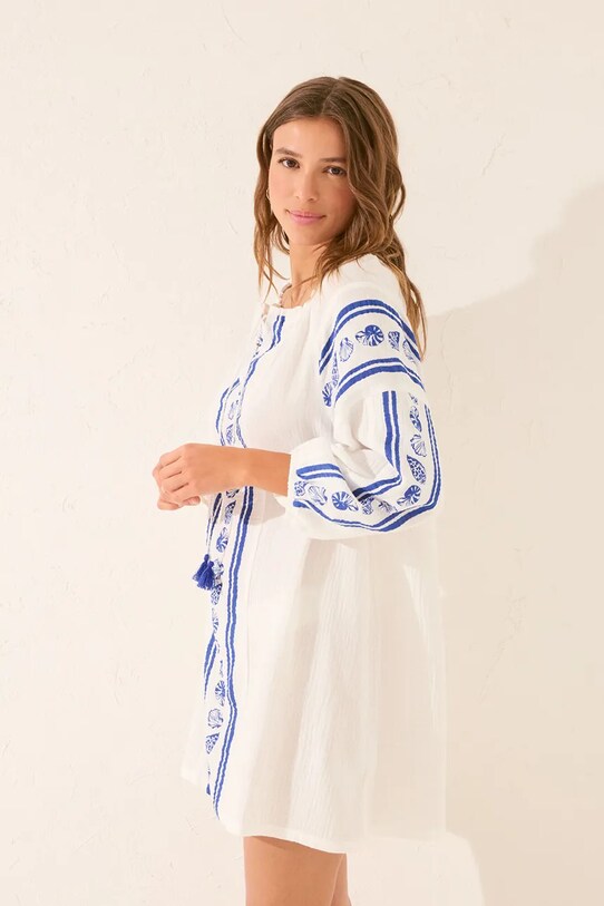 Odzież women'secret sukienka plażowa bawełniana 5549942 granatowy
