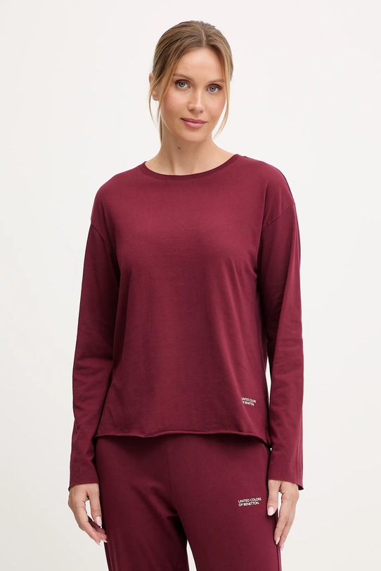 Βαμβακερές πιτζάμες United Colors of Benetton 35VB3P048 μπορντό AW25