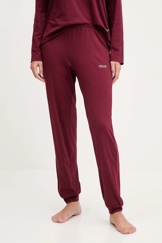 Βαμβακερές πιτζάμες United Colors of Benetton 35VB3P048 μπορντό