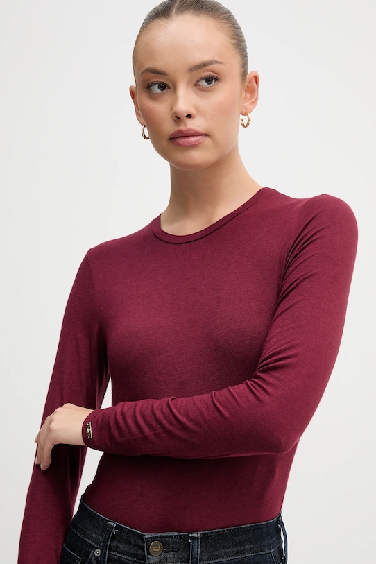 United Colors of Benetton body z domieszką kaszmiru bordowy 3LRU3B004