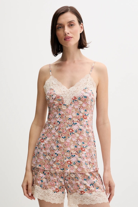 United Colors of Benetton top piżamowy aplikacja beżowy 3RKC3H00L