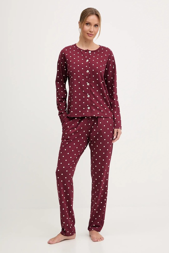 United Colors of Benetton koszula piżamowa 3ZMB3M07R bordowy AW25