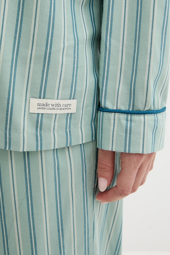 Pyžamová košeľa United Colors of Benetton tyrkysová 4MYG3M00D