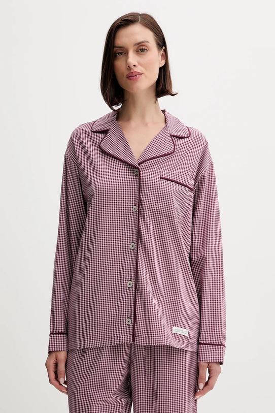 United Colors of Benetton cămașă de pijama munte burgundia 4MYG3M00D