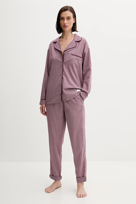 United Colors of Benetton cămașă de pijama 4MYG3M00D burgundia AW25