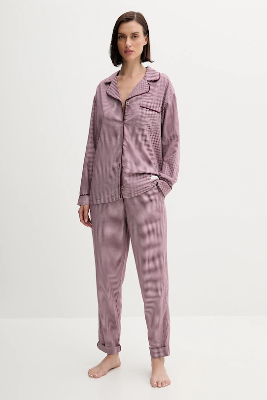 United Colors of Benetton cămașă de pijama 4MYG3M00D burgundia AW25