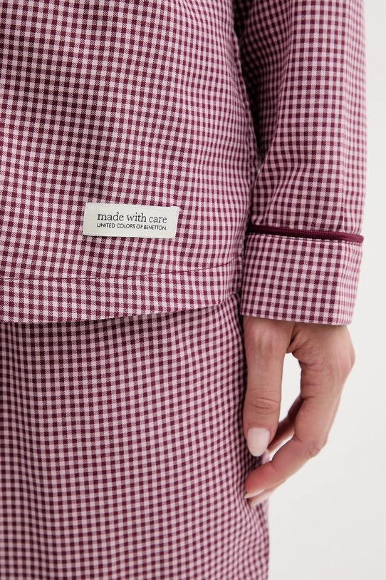 United Colors of Benetton cămașă de pijama burgundia 4MYG3M00D