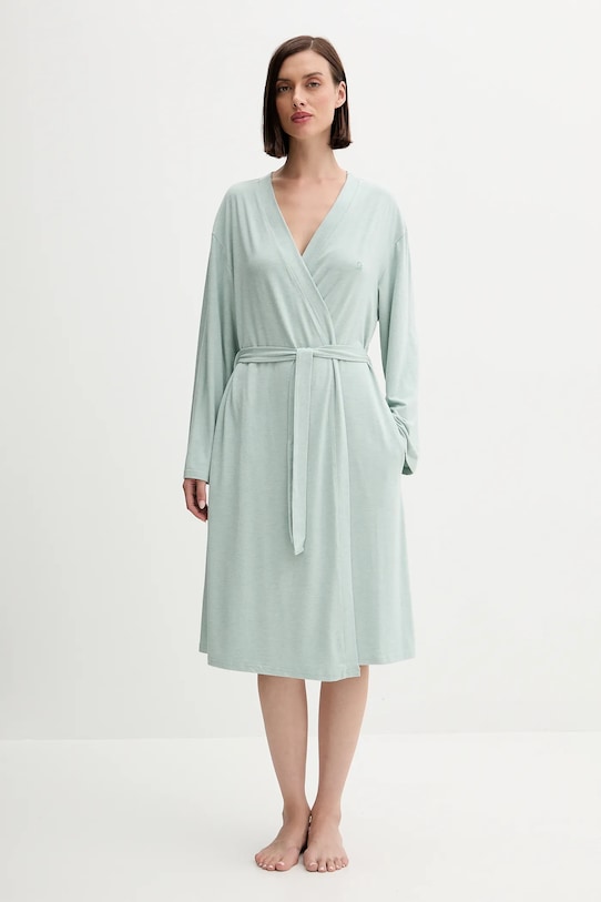 United Colors of Benetton szlafrok dzianina turkusowy 6TEV1C00D