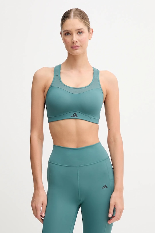 adidas Performance biustonosz sportowy POWER wzorzyste turkusowy JX8844