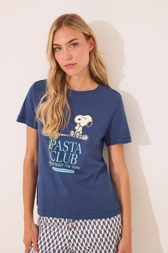 women'secret piżama bawełniana 3132107 granatowy AW25