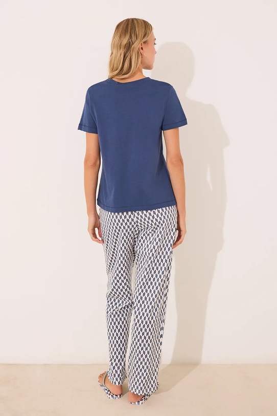 women'secret piżama bawełniana 3132107 granatowy