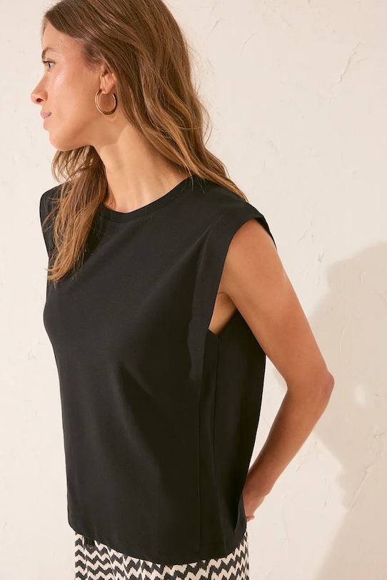 women'secret t-shirt piżamowy bawełna czarny 3272261