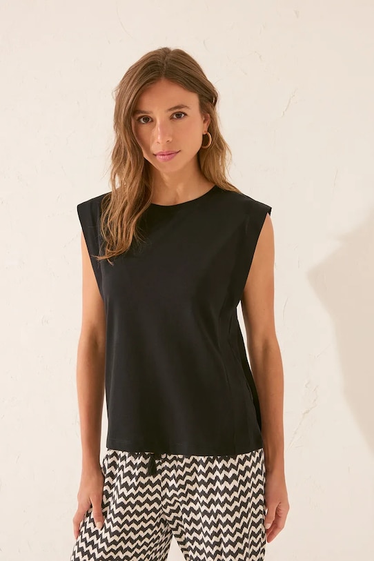 Odzież women'secret t-shirt piżamowy 3272261 czarny