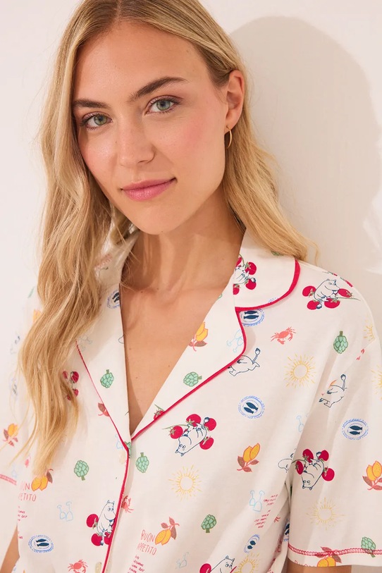 Odzież women'secret piżama bawełniana 3132114 biały