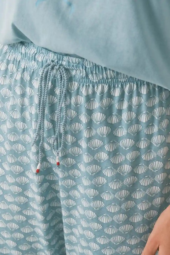 women'secret piżama bawełniana turkusowy 3132100