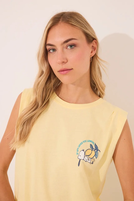 women'secret piżama bawełniana 3132120 żółty AW25