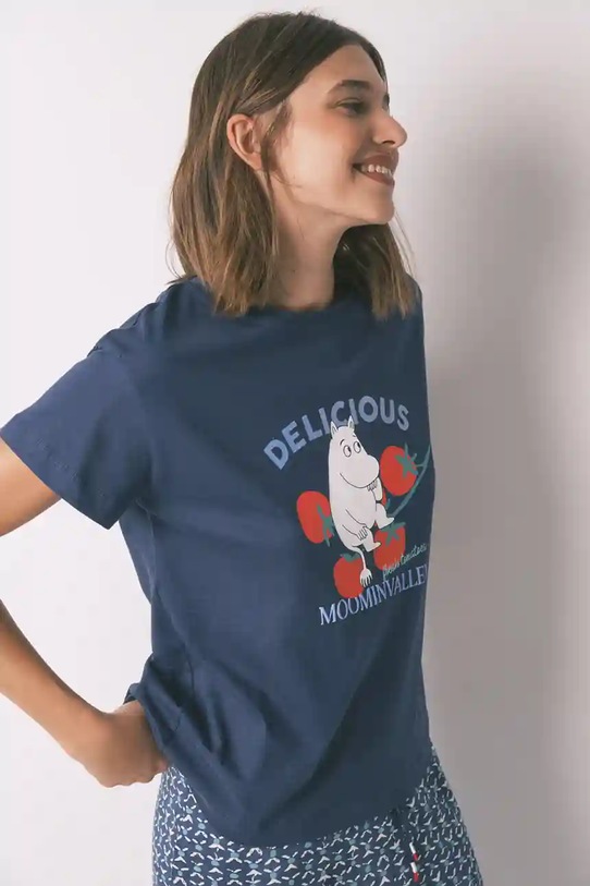 women'secret piżama bawełniana 3132101 granatowy