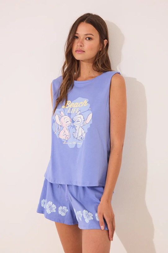women'secret piżama nadruk niebieski 3132118