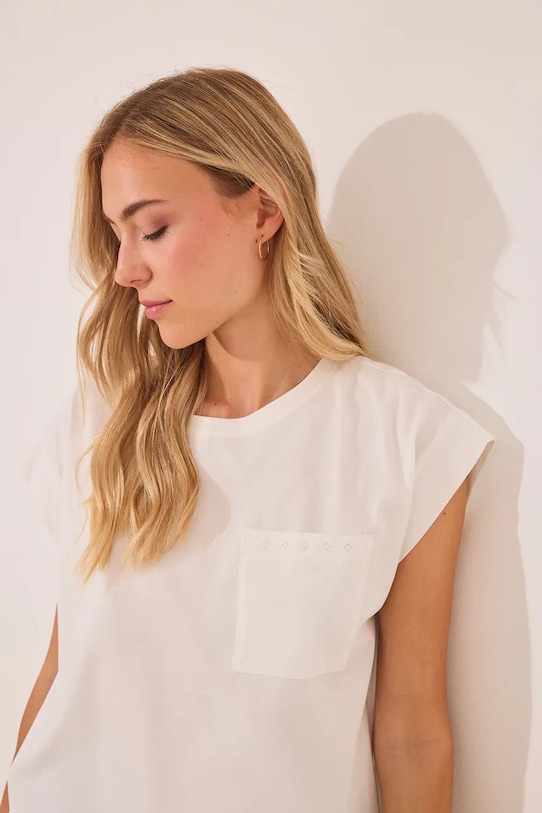 women'secret t-shirt bawełniany 3592405 biały AW25