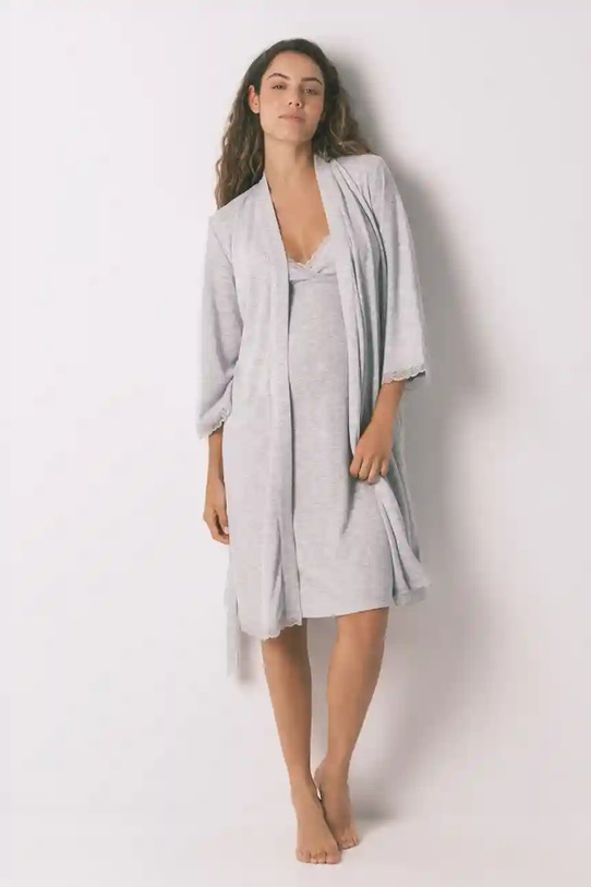 women'secret szlafrok szary 2172318