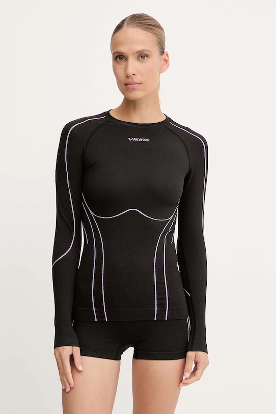 Funkčné tričko s dlhým rukávom Viking Etna 2.0 Planet friendly čierna 500.27.6047