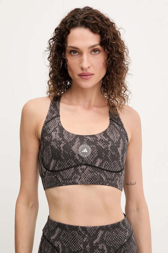 adidas by Stella McCartney biustonosz sportowy TruePurpose bez fiszbinów szary JW4542