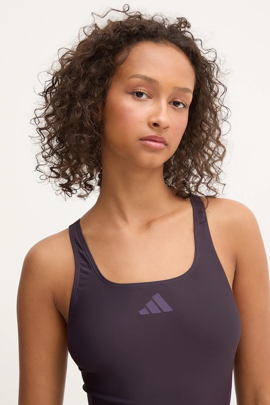 Enodelne kopalke adidas Performance 3-Stripes bordo JZ5509