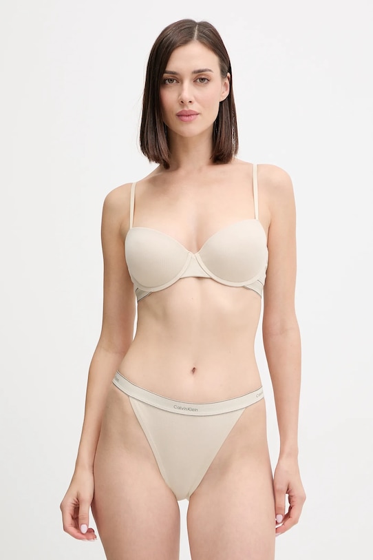 Calvin Klein Underwear biustonosz LV00QF8452 beżowy AW25