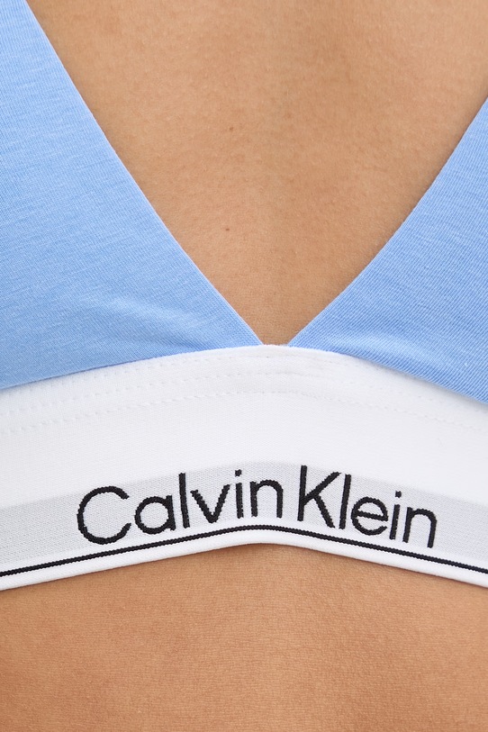 Calvin Klein Underwear grudnjak s trokutastim košaricama s pamukom plava LV00QF8498