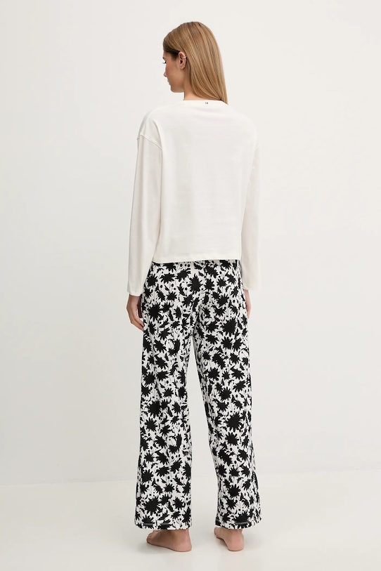 Tommy Hilfiger piżama bawełniana beżowy UW0UW06146