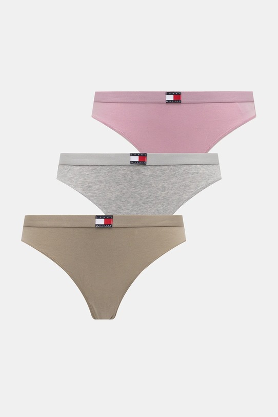 Tommy Hilfiger stringi 3-pack dzianina fioletowy UW0UW06139