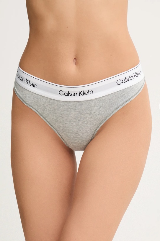 Calvin Klein Underwear stringi nadruk szary LV00QF8518
